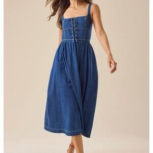 NEW Altar’d State Denim Midi Dress Size Large NWT